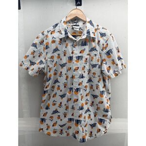 The North Face Men’s Baytrail Button Up Short Sleeve Shirt Mountain Print Large
